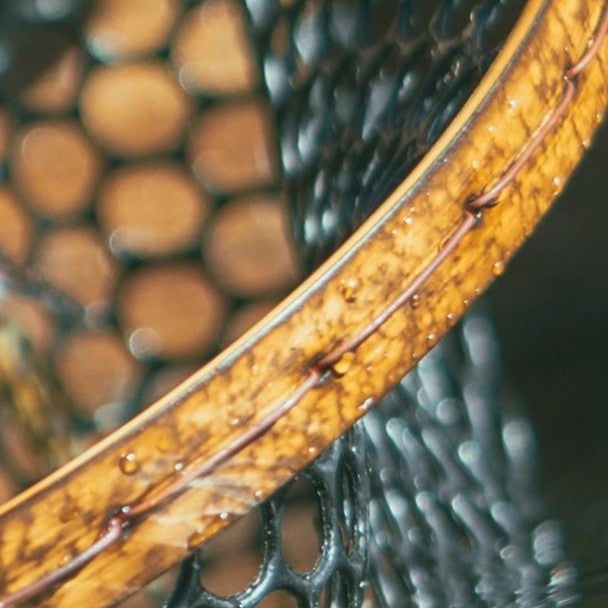 blue bottle candle fishing net Upstream Wide Mouth Bamboo Fly Fishing Net Long 12"- 16" / Clear Full Rubber Deep / Traditional