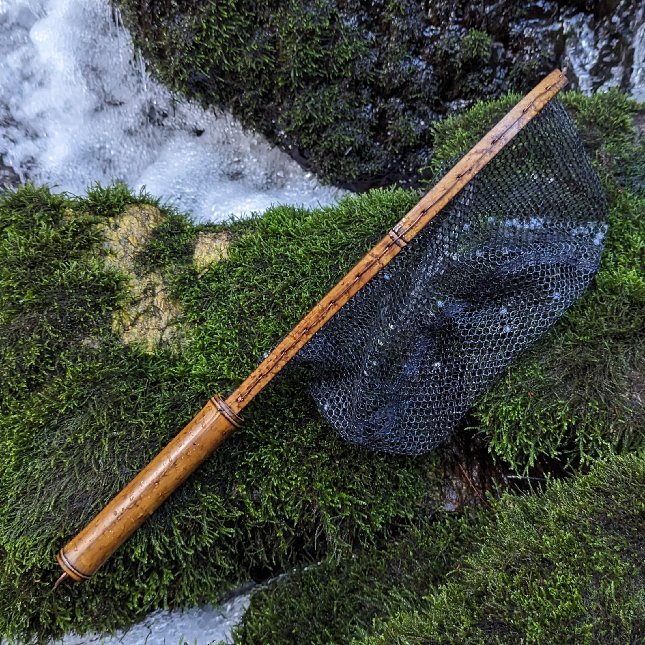 bamboo net fold fishing extention DAIWA Folding Wood Handle DRAGONtail Tenkara in foam Bamboo Hand Nets Hellbender