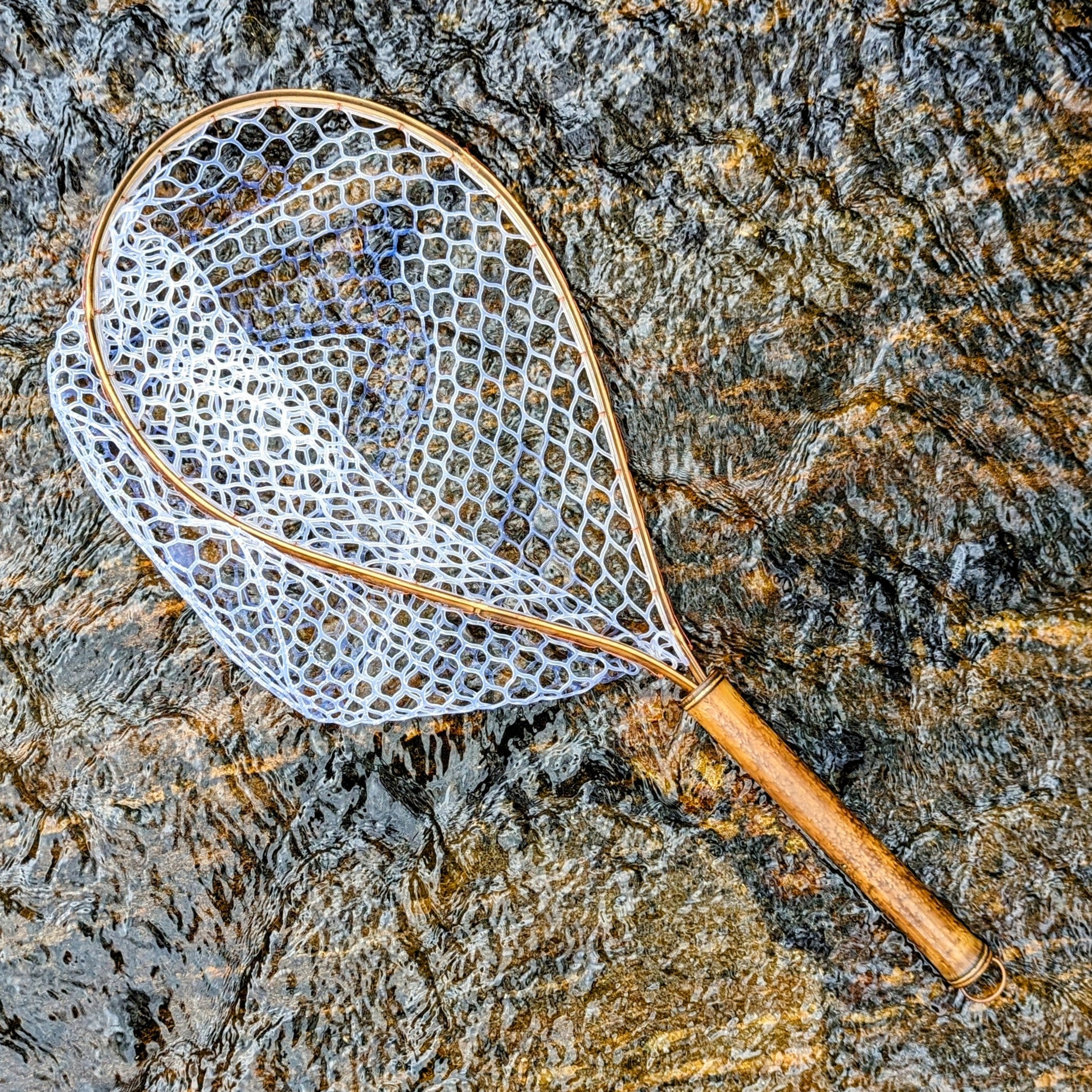 bamboo fly fishing nets Upstream Bamboo & Copper Fly Fishing Net Long 12"- 16" / Clear Full Rubber Deep